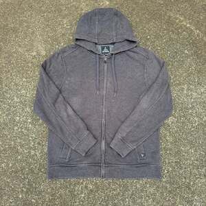 Prana Grey Full-Zip Hoodie, Men's Large — Essential Outdoor & Hiking Layer